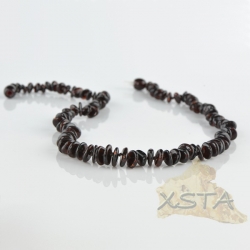 Amber necklace polished cherry baroque